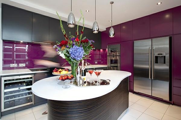 μοβ σκούρα εκλεπτυσμένα χρώματα εμφάνισης για ντουλάπια κουζίνας