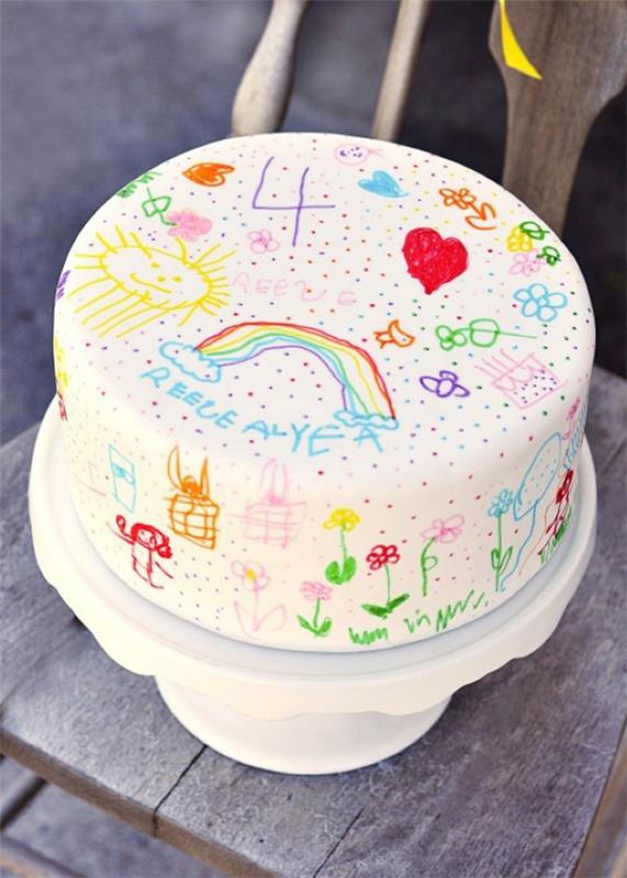 Πολύχρωμες και νόστιμες ιδέες συνταγής για κέικ ουράνιου τόξου παιδικό φοντάν κέικ