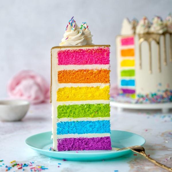 Πολύχρωμες και νόστιμες ιδέες συνταγής για κέικ ουράνιου τόξου απλά φτιάξτε μόνοι σας κέικ ουράνιου τόξου