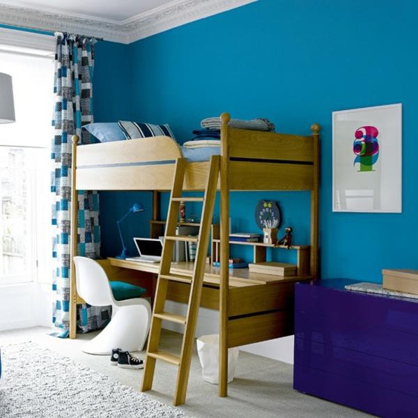 Ιδέες χρώματος σκάλες κρεβάτι παιδικό δωμάτιο παιδικό δωμάτιο μπλε