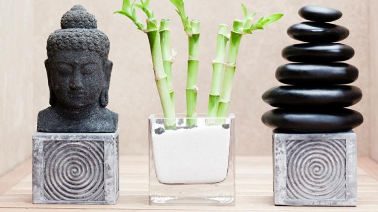 Φενγκ Σούι εικόνες μπαμπού πέτρες άγαλμα του Βούδα θετική ενέργεια