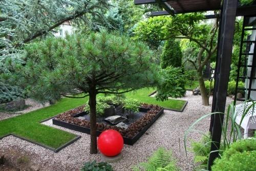 Ιδέες κήπου Feng Shui όμορφη σχεδίαση κήπου κόκκινη μπάλα ματιών