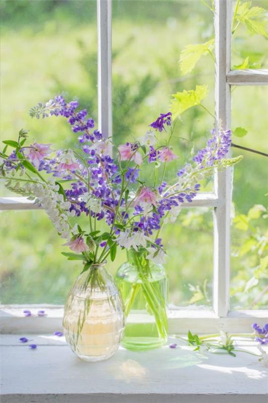 Διακόσμηση περβάζι για το καλοκαίρι - φρέσκες ιδέες για κάθε εσωτερικό καλοκαιρινό λουλούδι ιδέες deco