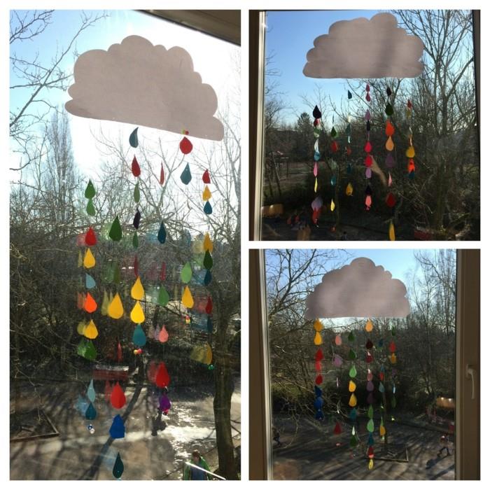 Εικόνες παραθύρου με τσίμπημα με παιδιά σύννεφο ουράνιου τόξου
