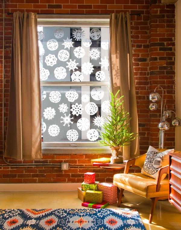 Εικόνες παραθύρων για τα Χριστούγεννα - μαγικές ιδέες και οδηγίες χαρτί κόβει διακόσμηση παραθύρων φίλτρα καφέ