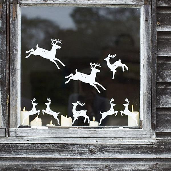 Εικόνες παραθύρων για τα Χριστούγεννα - μαγικές ιδέες και οδηγίες από χαρτί ταράνδων κόβει ντεκό ντι
