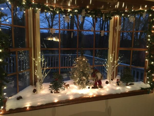 Διακοσμήσεις παραθύρων για τα Χριστούγεννα Διακοσμητικό χιόνι παραθύρου Άγιου Βασίλη