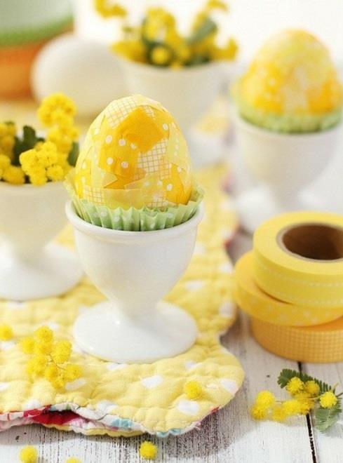 Διακοσμητικές ιδέες για πασχαλινή κεραμική θήκη αυγών κίτρινη