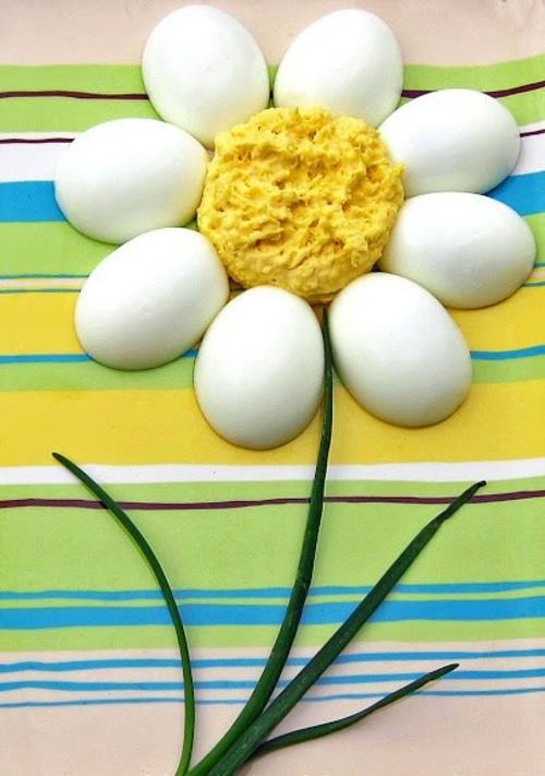 Διακοσμητικές ιδέες για Πασχαλινά αυθεντικά τρόφιμα αυγά λουλούδια