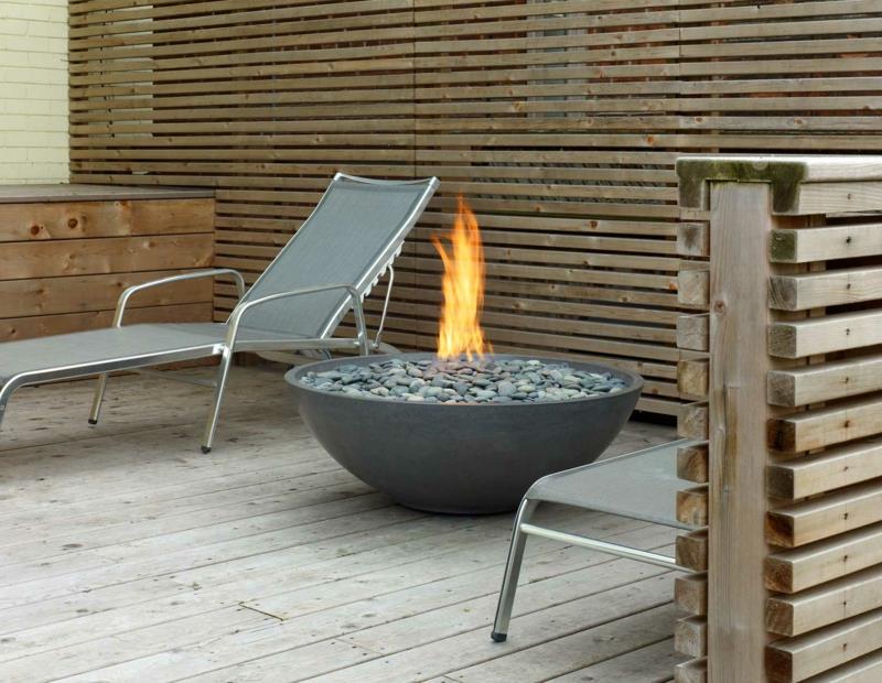 Μπολ φωτιάς πέτρα διακόσμηση τζάκι κήπος εξοχική κατοικία ζεστή το βράδυ