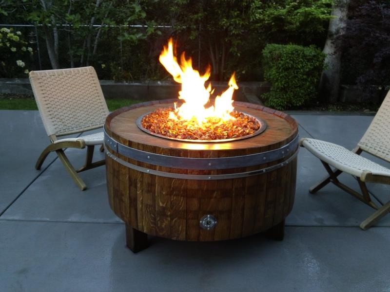 Fire Pit Build Wooden Barrel Garden Design DIY Projects