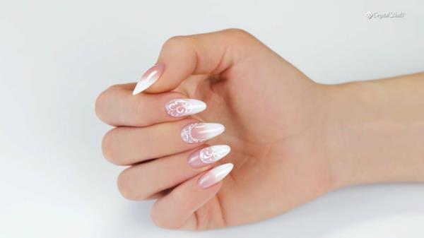 Fingernails baby boomer nails λευκό ροζ νέα τάση σχεδίασης νυχιών
