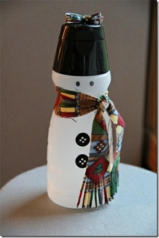 Διακόσμηση μπουκαλιού Χριστουγεννιάτικο σπρέι κασκόλ χιονάνθρωπος
