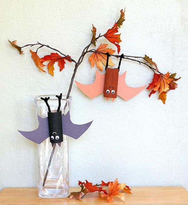 Bat tinker με παιδιά για το Halloween - 50 μαγευτικές ιδέες και οδηγίες πολύχρωμα μικρά νυχτερίδες ντεκό κλαδιά