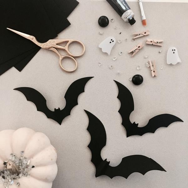 Bat tinker με παιδιά για Απόκριες - 50 μαγευτικές ιδέες και οδηγίες νυχτερίδα νυχτερίδα μαύρο χαρτί ντεκό