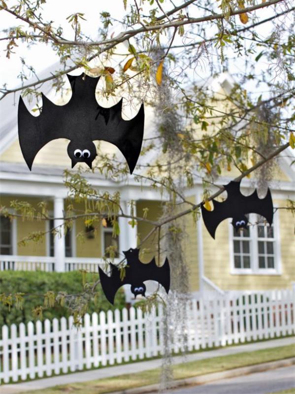 Bat tinker με παιδιά για το Halloween - 50 μαγευτικές ιδέες και οδηγίες κλαδιά νυχτερίδας κήπου ντεκό