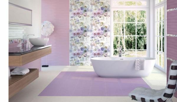 Πλακάκι για το μπάνιο σας μοβ λευκό παράθυρο
