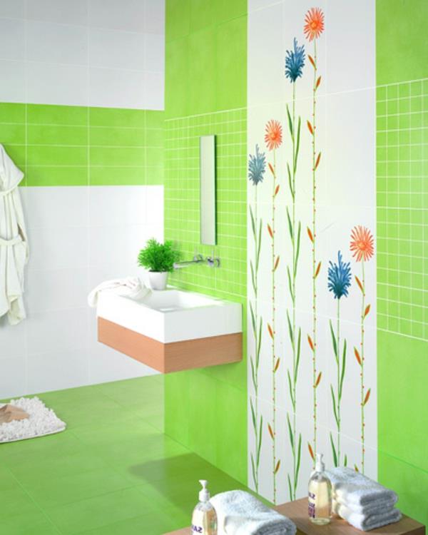 Πλακάκια μπάνιου μπάνιου εικόνες σχεδιασμού πράσινο χρώμα