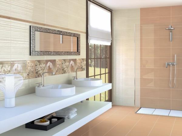 Πλακάκια μπάνιου μπάνιου εικόνες σχεδιασμού πορτοκαλί μπεζ