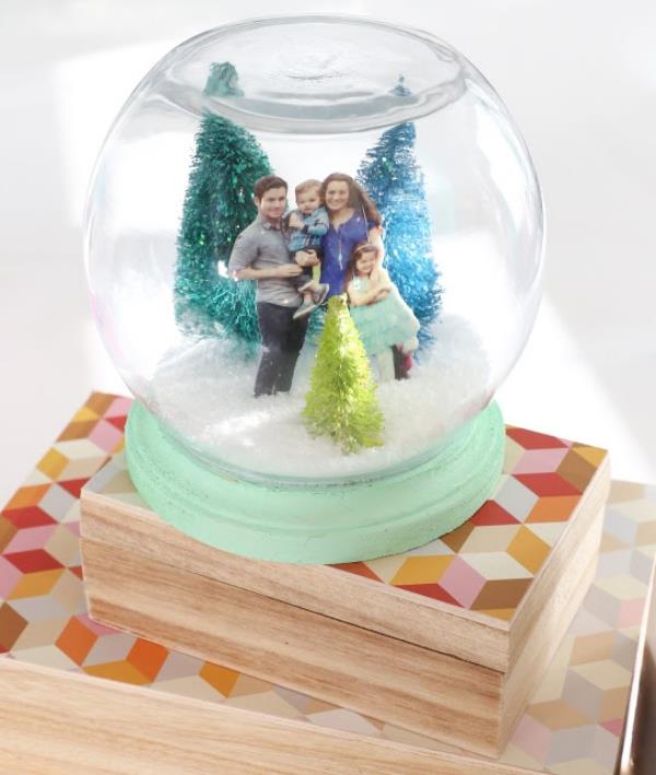Tinker φωτογραφικά δώρα για τα Χριστούγεννα - δημιουργικές ιδέες και οδηγίες έτοιμο χιόνι υδρόγειο τοπίο χιονιού