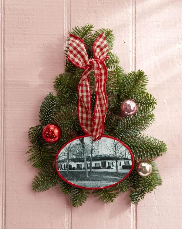 Tinker φωτογραφικά δώρα για τα Χριστούγεννα - δημιουργικές ιδέες και οδηγίες ξύλινο στολίδι δίσκου πλαισίου σπιτιού