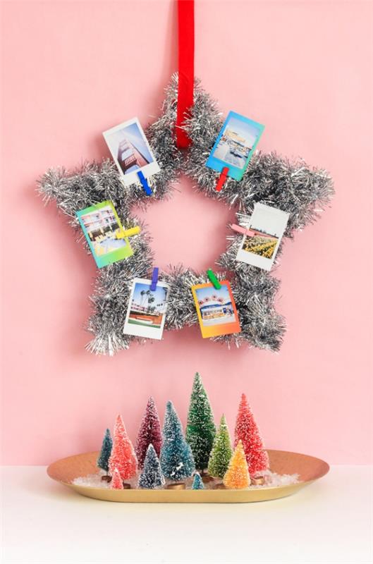 Tinker φωτογραφικά δώρα για τα Χριστούγεννα - δημιουργικές ιδέες και οδηγίες στεφάνι αστέρι deko φωτογραφίες