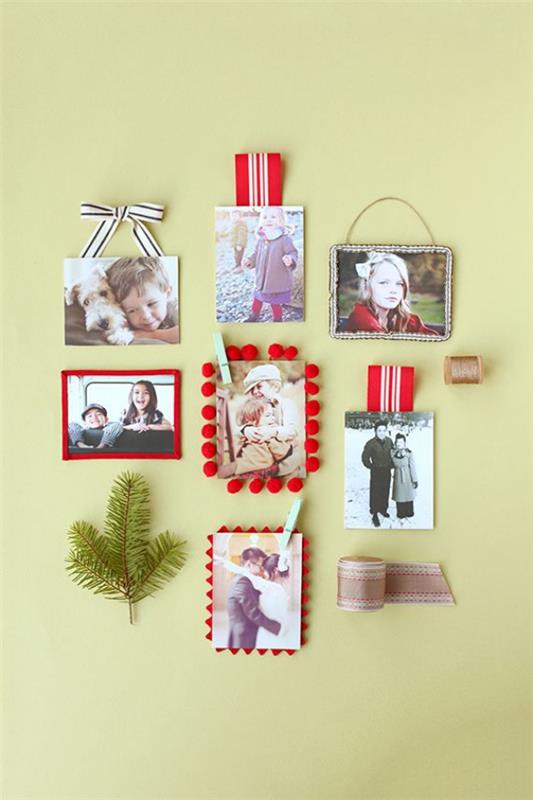 Κάνοντας δώρα φωτογραφιών για τα Χριστούγεννα - δημιουργικές ιδέες και οδηγίες μίνι τοίχο εικόνας με κορνίζες φωτογραφιών