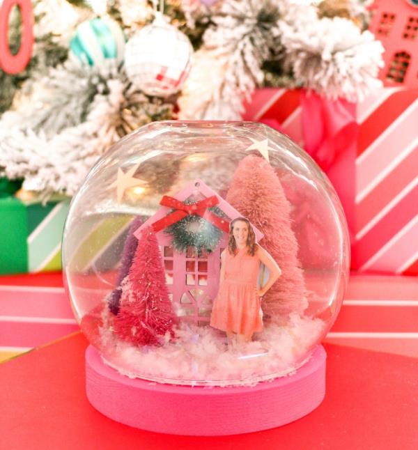 Tinker φωτογραφικά δώρα για τα Χριστούγεννα - δημιουργικές ιδέες και οδηγίες ροζ χειμερινό οικογενειακό τοπίο