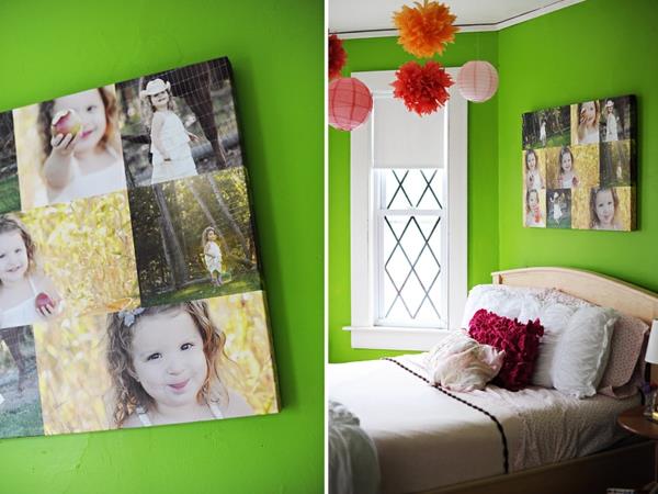 Φτιάξτε καμβά φωτογραφιών μόνοι σας πράσινο τοίχο
