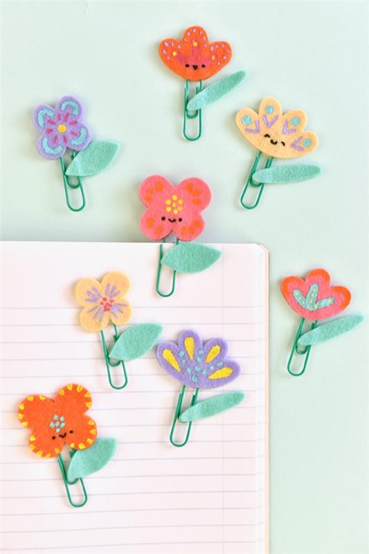 Tinker ανοιξιάτικα λουλούδια με παιδιά - ιδέες και οδηγίες για αρχάριους και επαγγελματίες χομπίστες σελιδοδείκτη ιδέα κλιπ