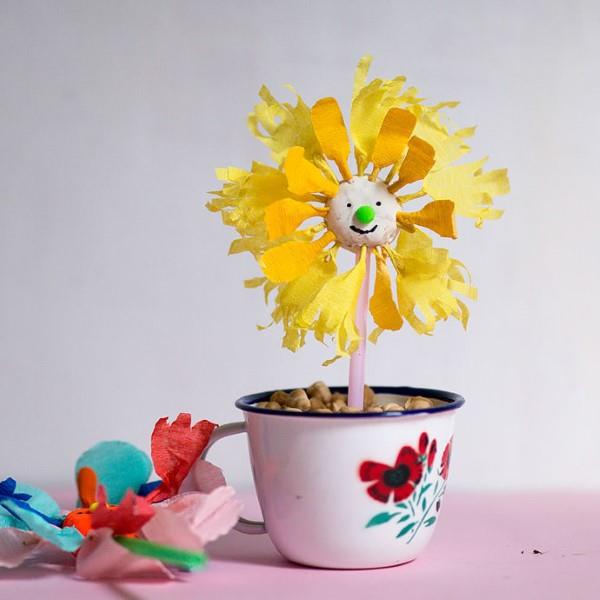 Φτιάχνοντας ανοιξιάτικα λουλούδια με παιδιά - ιδέες και οδηγίες για αρχάριους και επαγγελματίες χομπίστες αστείο πρόσωπο λουλουδιών
