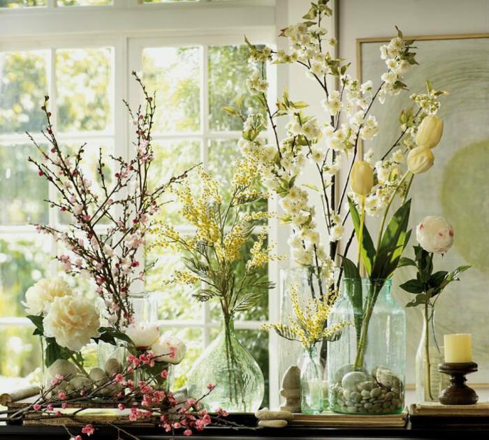 Φτιάξτε μόνοι σας ανοιξιάτικες διακοσμήσεις, φτιάξτε λουλούδια σε μπουκάλια με φυσικά υλικά