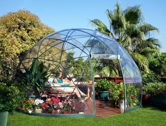 Μοντέρνος σχεδιασμός κήπου με igloo κήπου