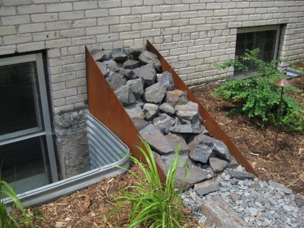 Διακοσμήσεις κήπου από μέταλλο και σκουριά βιομηχανικές πέτρες σχεδιασμός κήπου