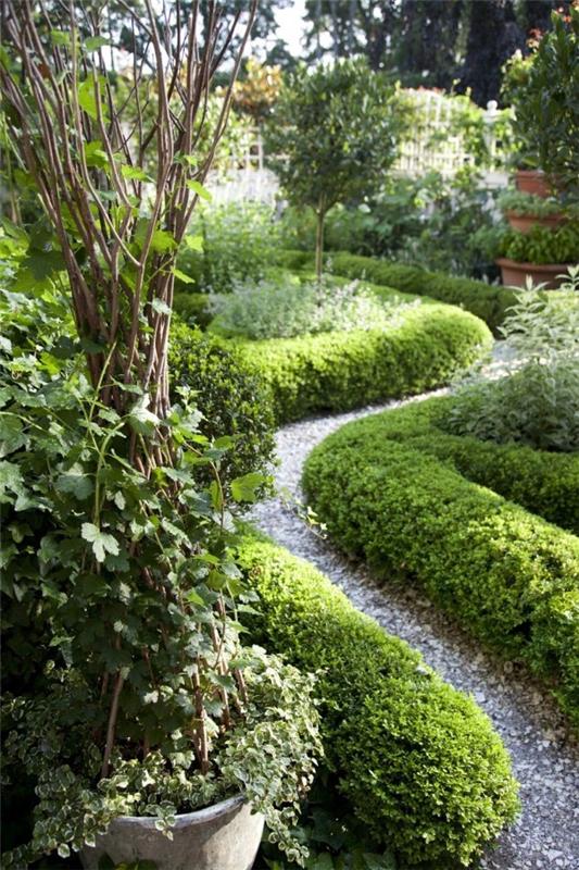 Ιδέες για τον σχεδιασμό του κήπου Η διαδρομή του κήπου που πλαισιώνεται από πυξάρι οδηγεί σε πλούσιο πράσινο