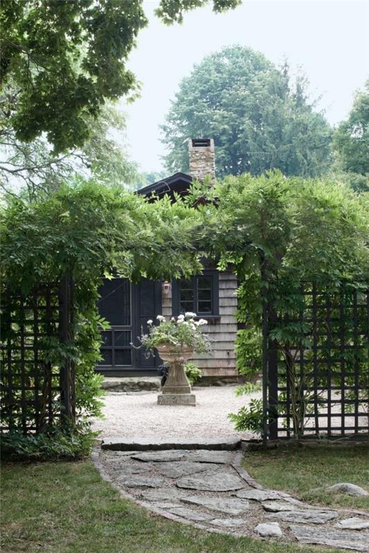 Ιδέες σχεδιασμού κήπου φράχτη φράχτη πολλά πράσινα αναρριχώμενα φυτά
