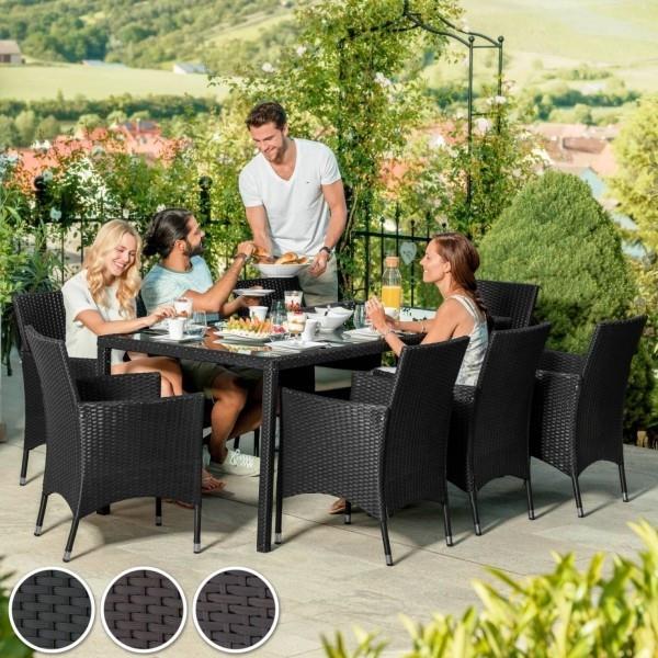 Οι τάσεις επίπλων κήπου 2019 - κάνουν τα πάντα σωστά με τραπέζι φαγητού μπαστούνι με καρέκλες μαύρη βεράντα