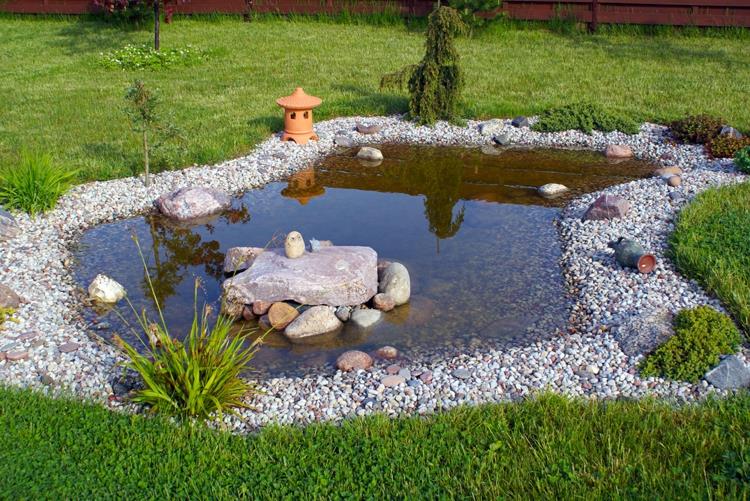 Λίμνες κήπου με νερό και πέτρες Ιδέες σχεδιασμού κήπου με χαλίκι