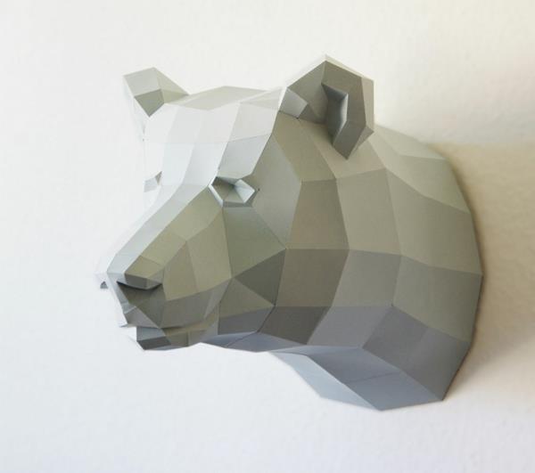 Γεωμετρικές φιγούρες από χαρτί ζώων φέρουν κεφάλι