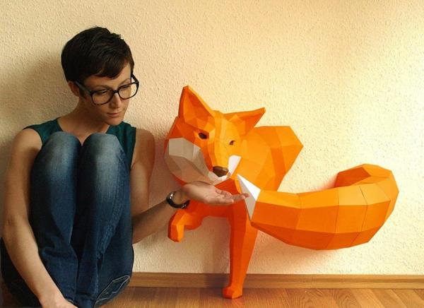 Γεωμετρικές φιγούρες ζώων από χάρτινη αλεπού