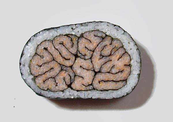 Ραγισμένο σχέδιο σούσι τύπους εγκεφάλου