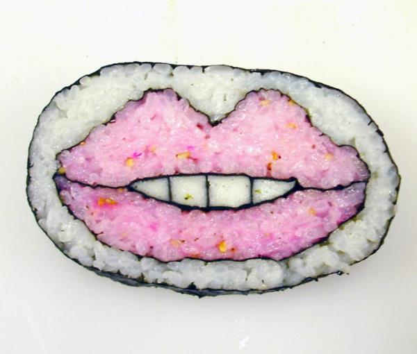Ραγισμένο σούσι ροζ τύπους φιλί