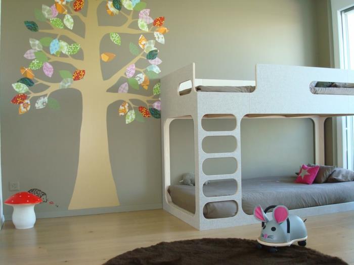 Σχεδιασμός παιδικού δωματίου σχεδιασμός τοίχου γραφείο ντουλάπα χαλί δέντρο
