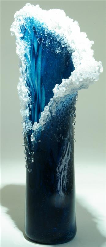 Γυάλινη τέχνη θαλάσσια διακοσμητικά βάζα σχεδιασμός Marsha Blaker Paul DeSomma