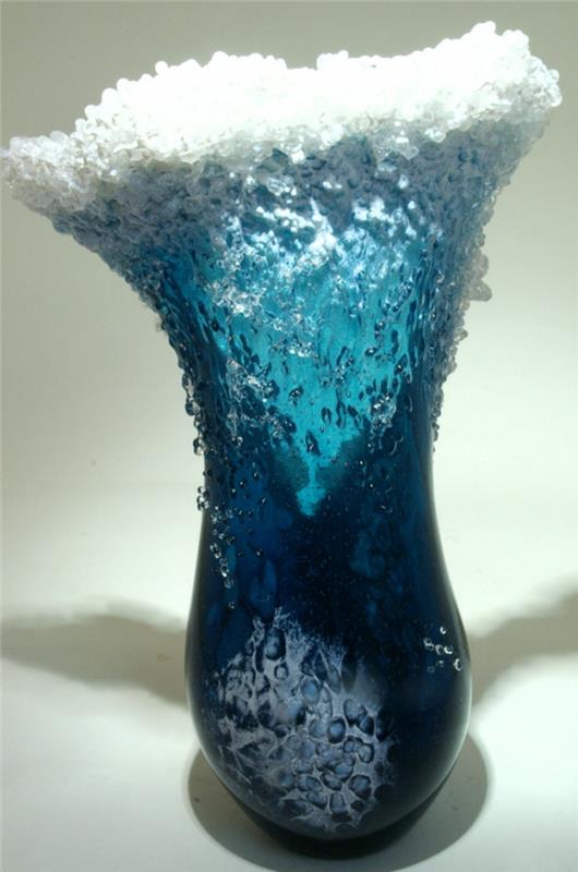 Γυάλινη τέχνη θαλάσσια διακοσμητικά βάζα σχεδιαστής Marsha Blaker Paul DeSomma