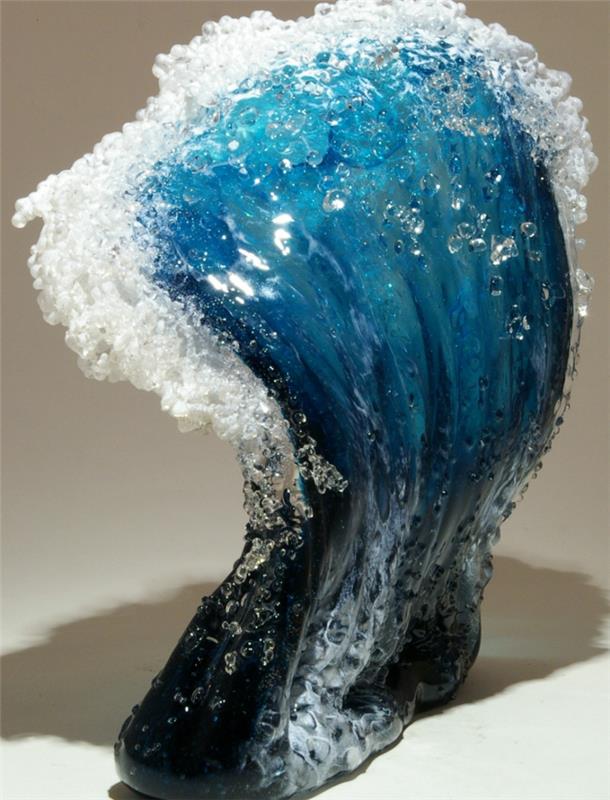 Γυάλινο γλυπτό θαλάσσιας διακόσμησης τέχνης από την Marsha Blaker Paul DeSomma