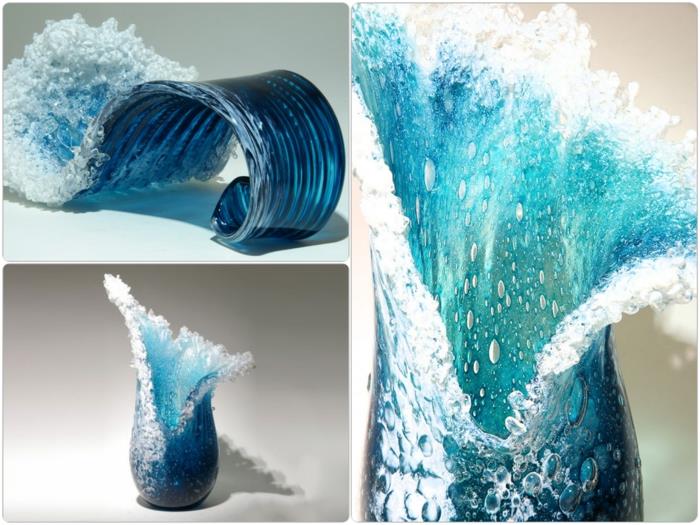 Γυάλινα θαλάσσια διακοσμητικά βάζα τέχνης από τον σχεδιαστή Marsha Blaker Paul DeSomma
