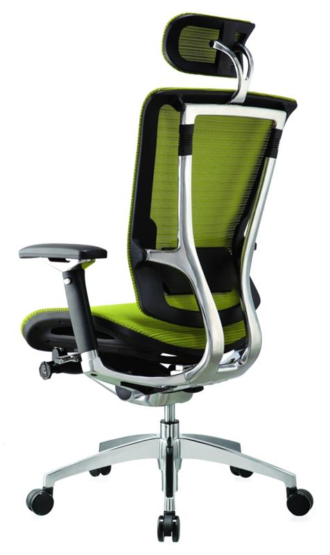 Καρέκλες γραφείου και πολυθρόνες με μαύρο φωτεινό πράσινο προσκέφαλο
