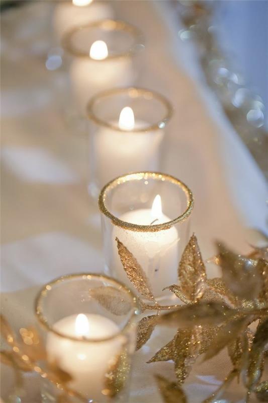 Φτιάξτε μόνοι σας χρυσά λευκά γαμήλια κεριά