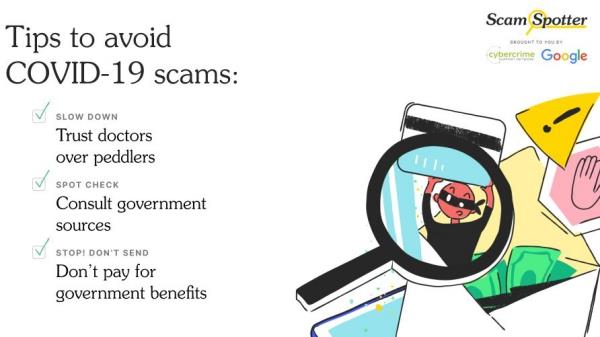 Η Google εγκαινιάζει νέο ιστότοπο Scamspotter για να αποφύγει τις απάτες μέσω διαδικτύου με ψευδαισθήσεις από τον κορονοϊό COVID -19